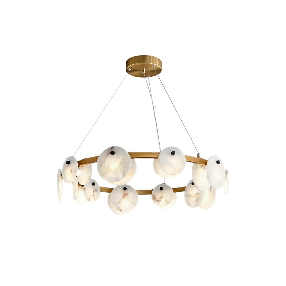 Faelan Alabaster Chandelier Lighting for Bedroom - Zelno