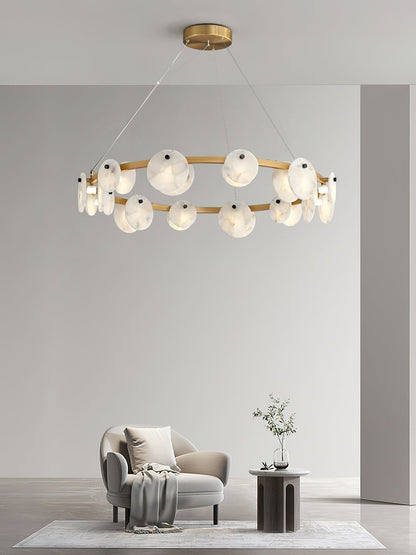 Faelan Alabaster Chandelier Lighting for Bedroom - Zelno