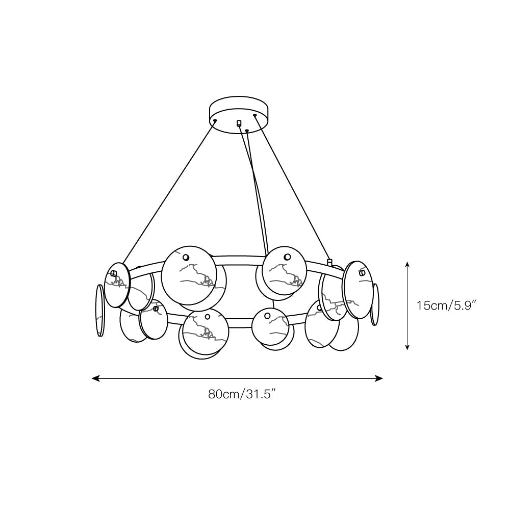 Faelan Alabaster Chandelier Lighting for Bedroom - Zelno