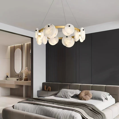 Faelan Alabaster Chandelier Lighting for Bedroom - Zelno