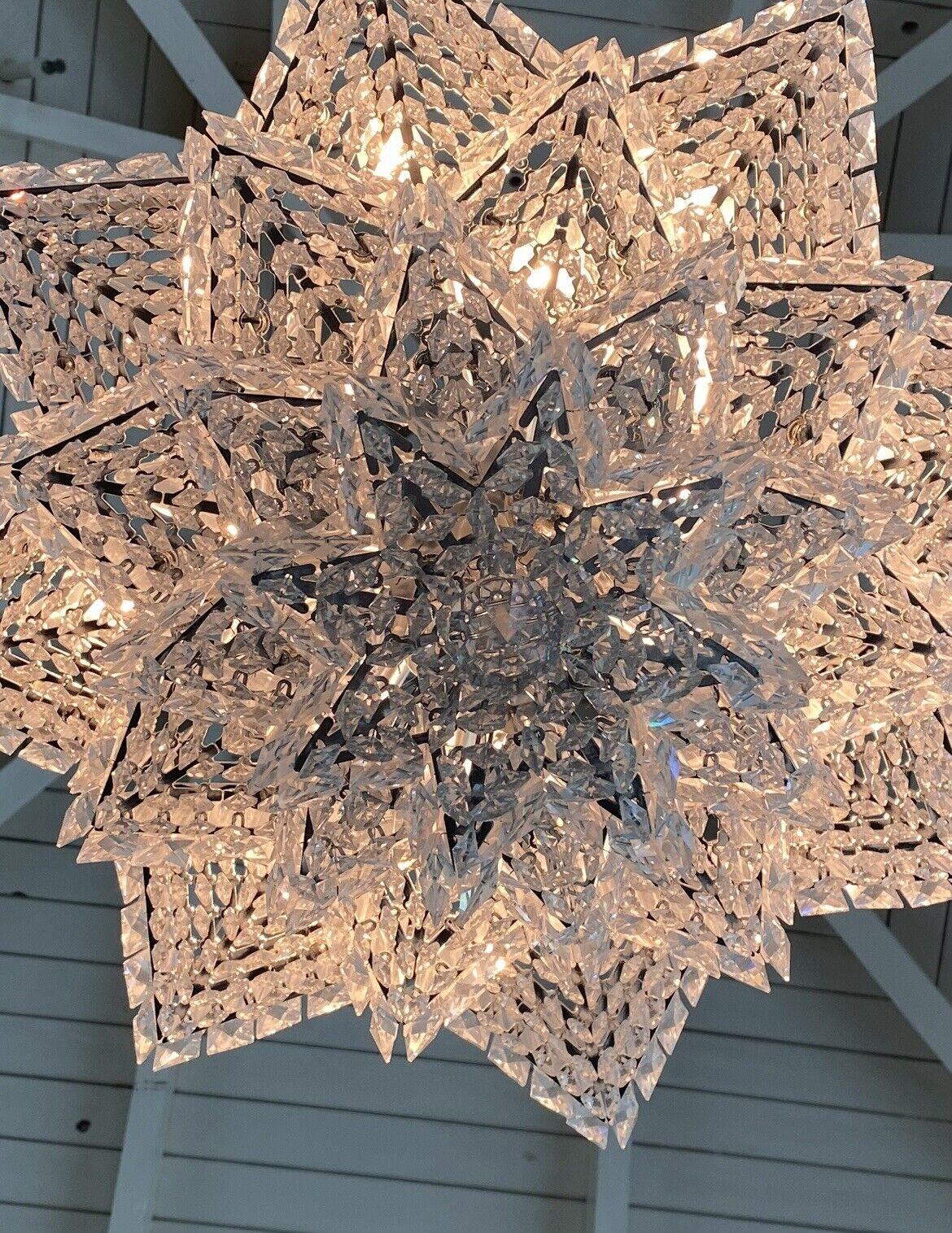 Fashion Star Shaped Chandelier Crystal Ceiling Light Fixture For Small Living Room/ Bedroom - Zelno Lighting