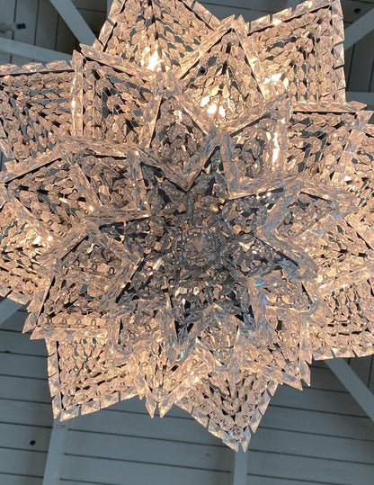 Fashion Star Shaped Chandelier Crystal Ceiling Light Fixture For Small Living Room/ Bedroom - Zelno Lighting