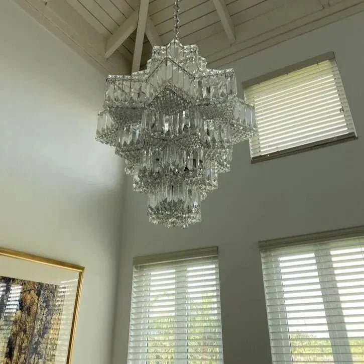 Fashion Star Shaped Chandelier Crystal Ceiling Light Fixture For Small Living Room/ Bedroom - Zelno Lighting