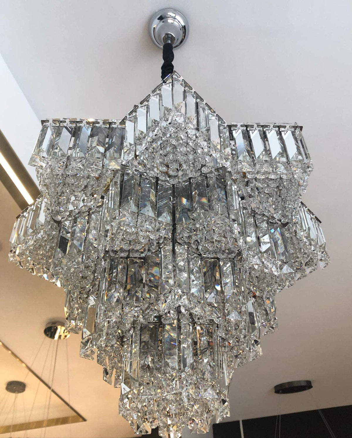 Fashion Star Shaped Chandelier Crystal Ceiling Light Fixture For Small Living Room/ Bedroom - Zelno Lighting