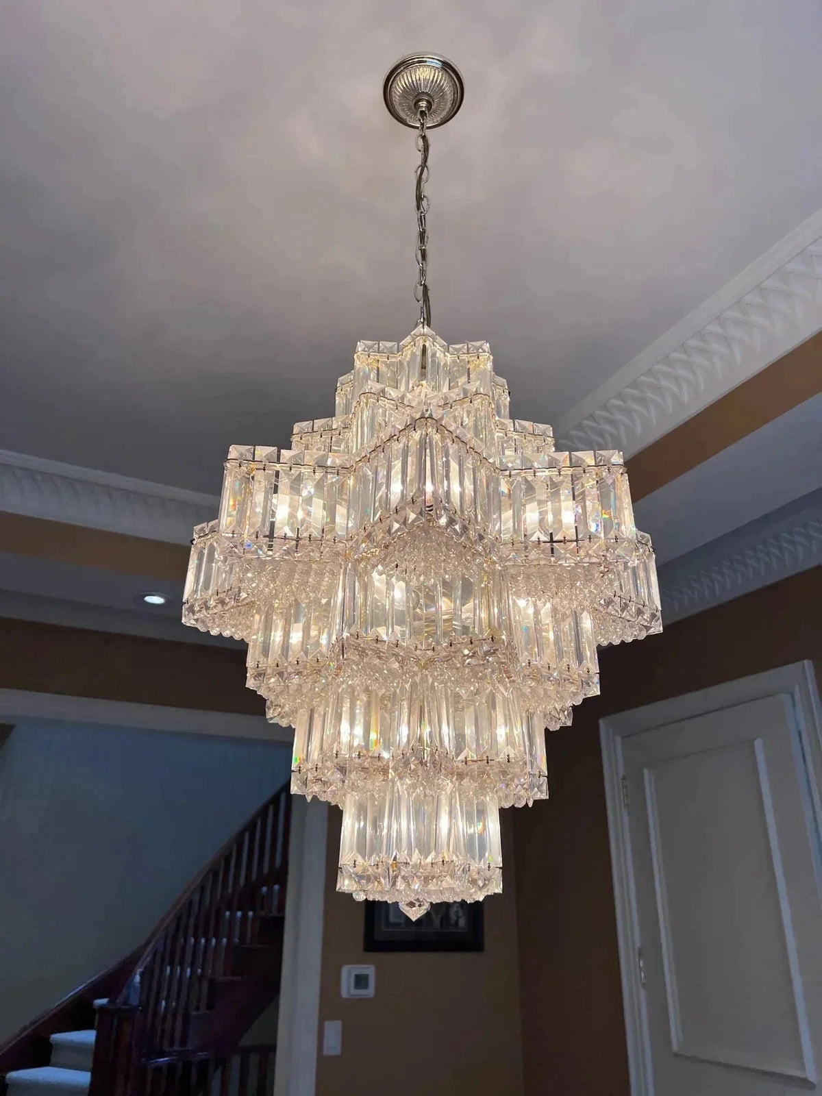 Fashion Star Shaped Chandelier Crystal Ceiling Light Fixture For Small Living Room/ Bedroom - Zelno Lighting