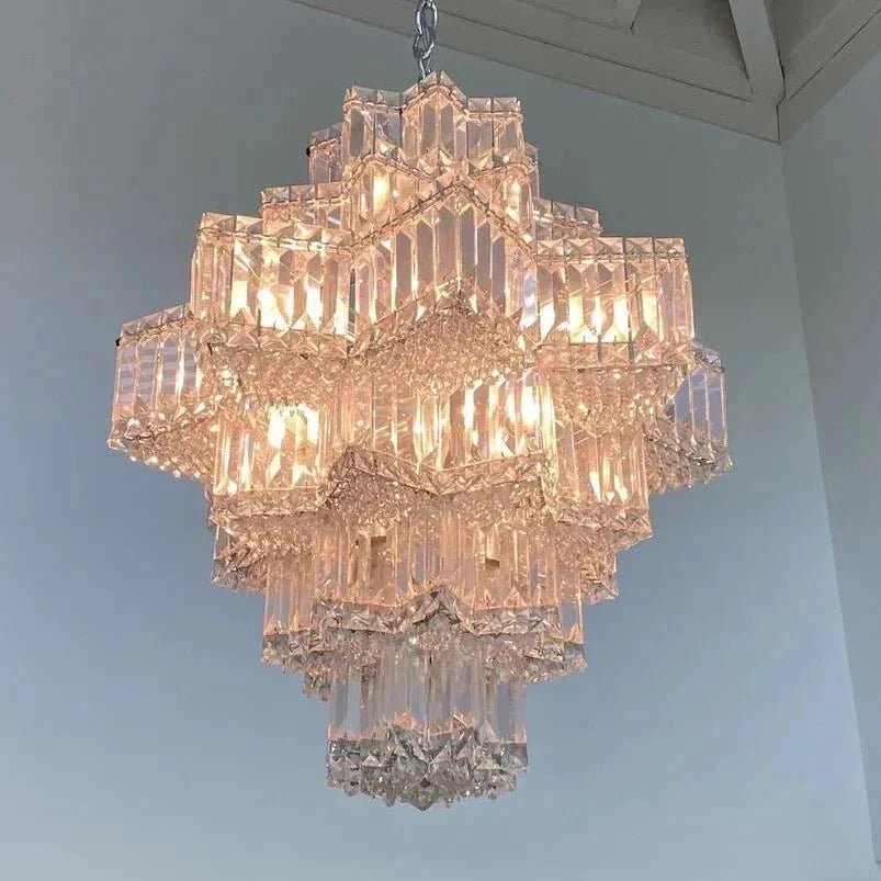 Fashion Star Shaped Chandelier Crystal Ceiling Light Fixture For Small Living Room/ Bedroom - Zelno Lighting