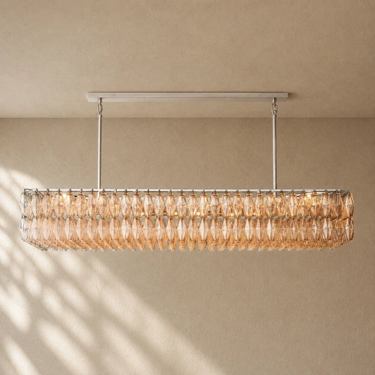 Chiaramn Glass Rectangular Chandelier
