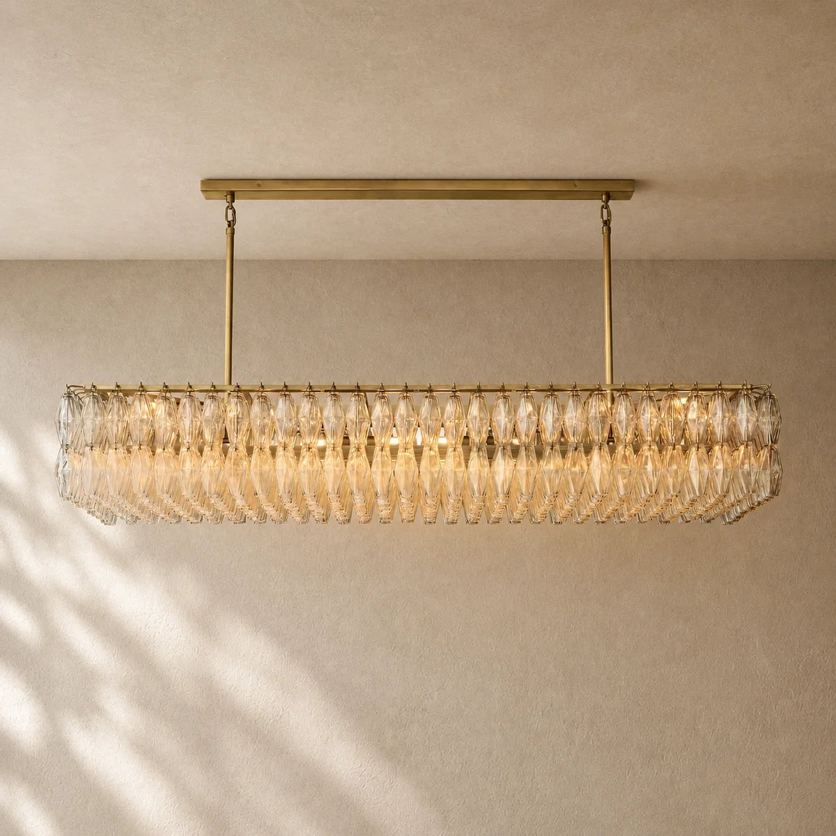 Chiaramn Glass Rectangular Chandelier