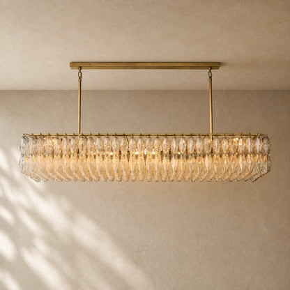 Chiaramn Glass Rectangular Chandelier