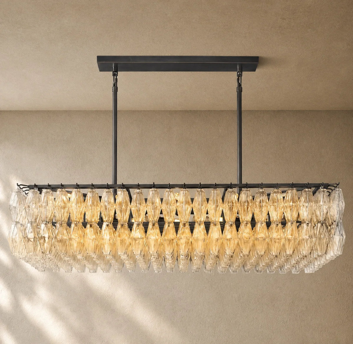 Chiaramn Glass Rectangular Chandelier