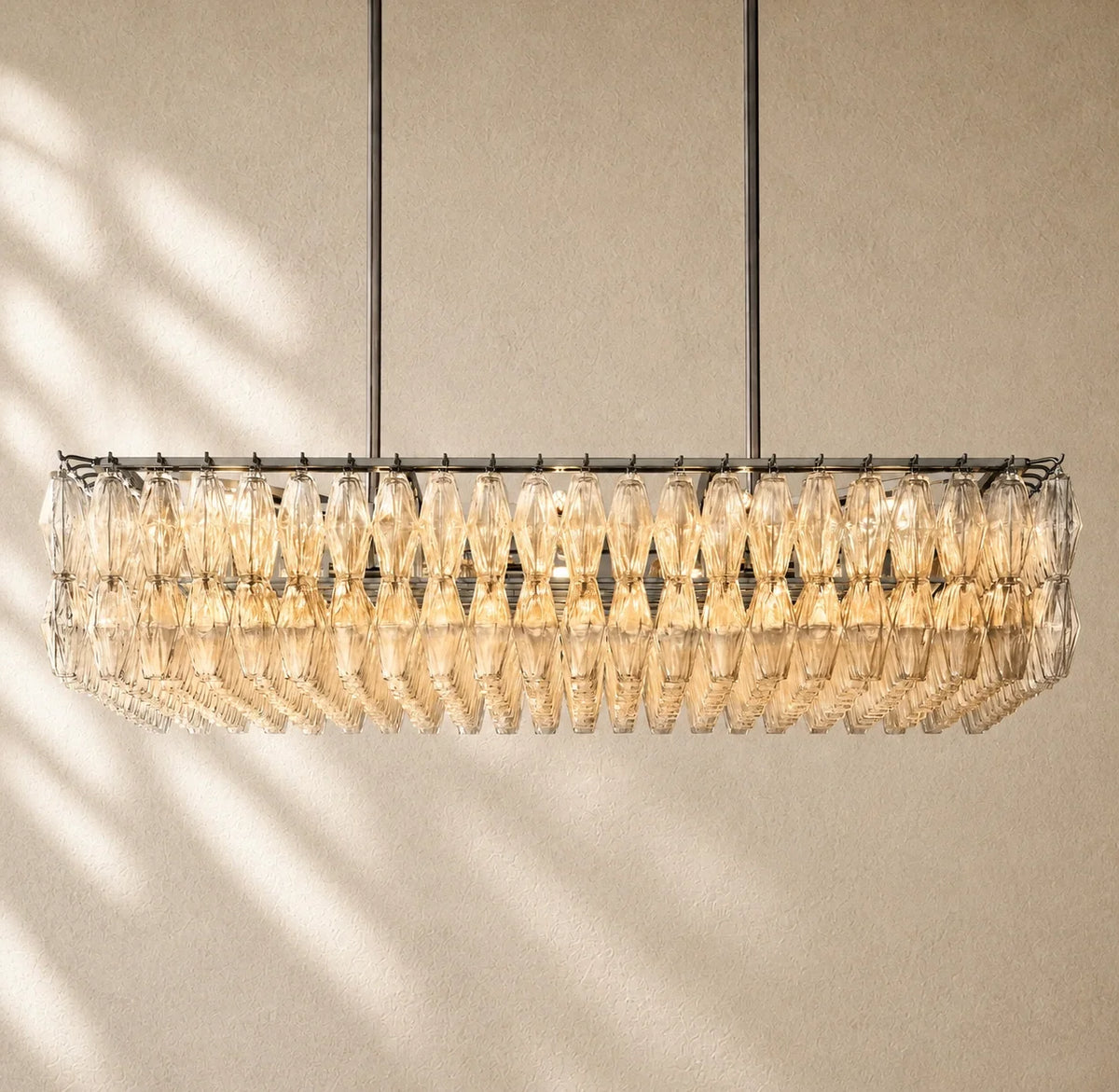 Chiaramn Glass Rectangular Chandelier