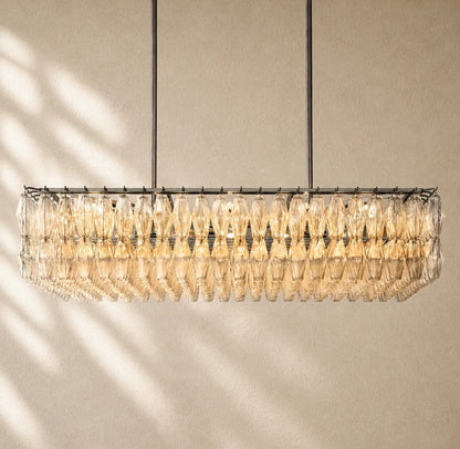 Chiaramn Glass Rectangular Chandelier