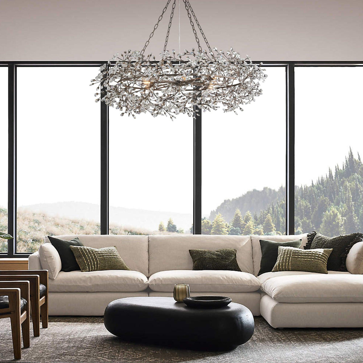 Fiore Crown Chandelier 39" 48" 60" - Zelno