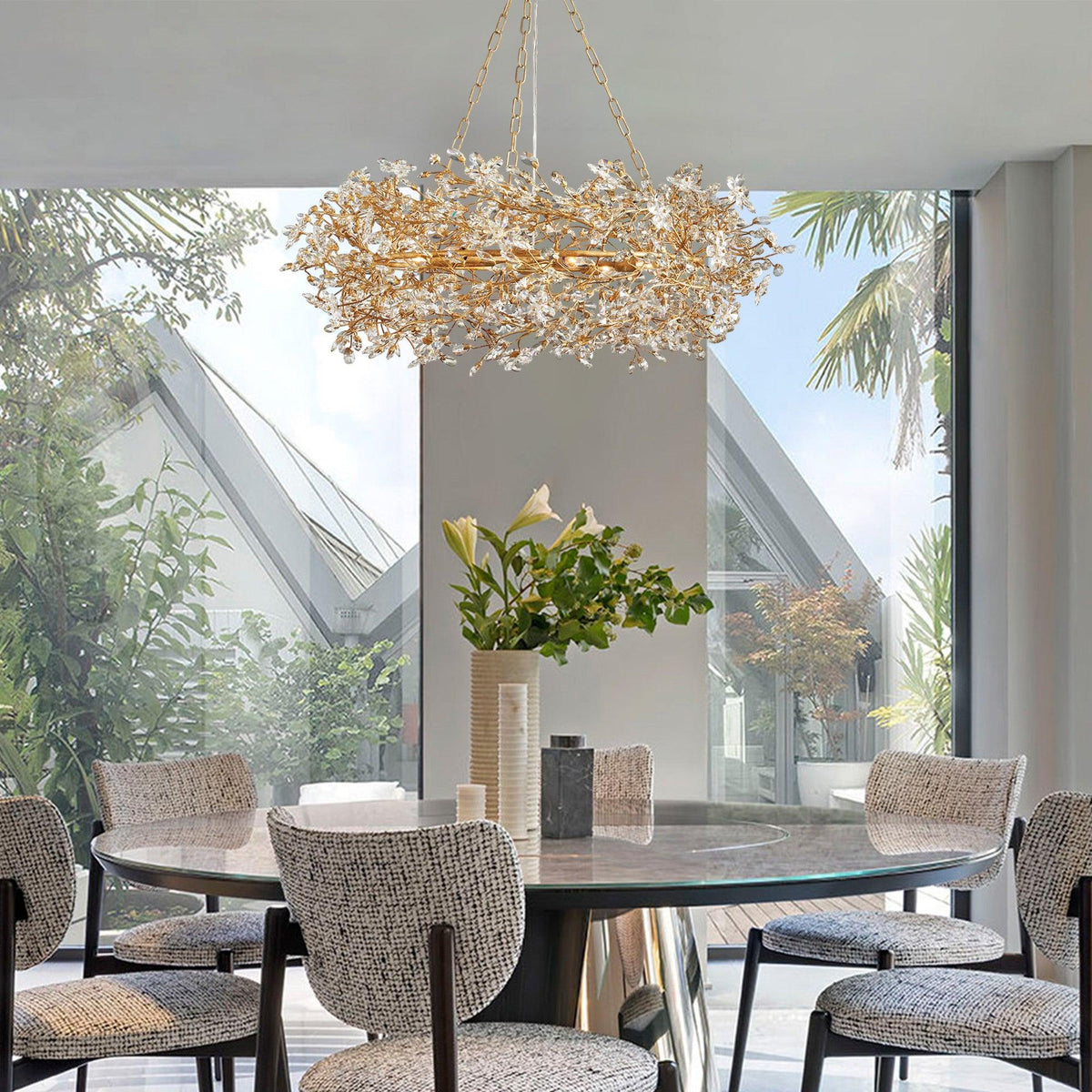 Fiore Crown Chandelier 39" 48" 60" - Zelno