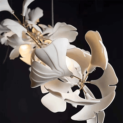 Fleur-de-lis Ceramic Branch Chandelier - Zelno Lighting
