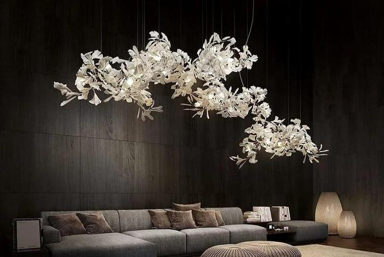 Fleur-de-lis Ceramic Branch Chandelier - Zelno Lighting