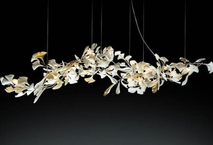 Fleur-de-lis Ceramic Branch Chandelier - Zelno Lighting