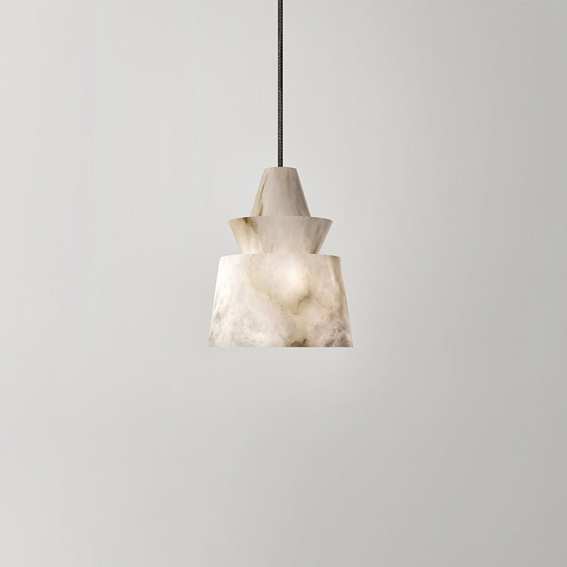 Flo Alabaster Pendant Light Beside Coffee Table - Zelno