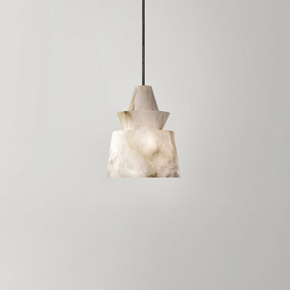 Flo Alabaster Pendant Light Beside Coffee Table - Zelno