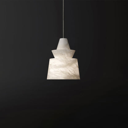 Flo Alabaster Pendant Light Beside Coffee Table - Zelno
