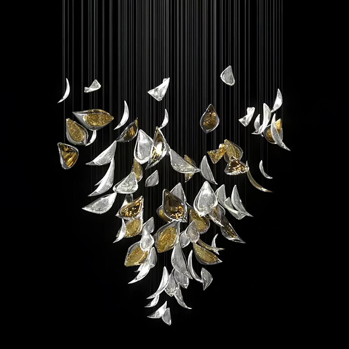 Floating Leaves Chandelier - Zelno Lighting
