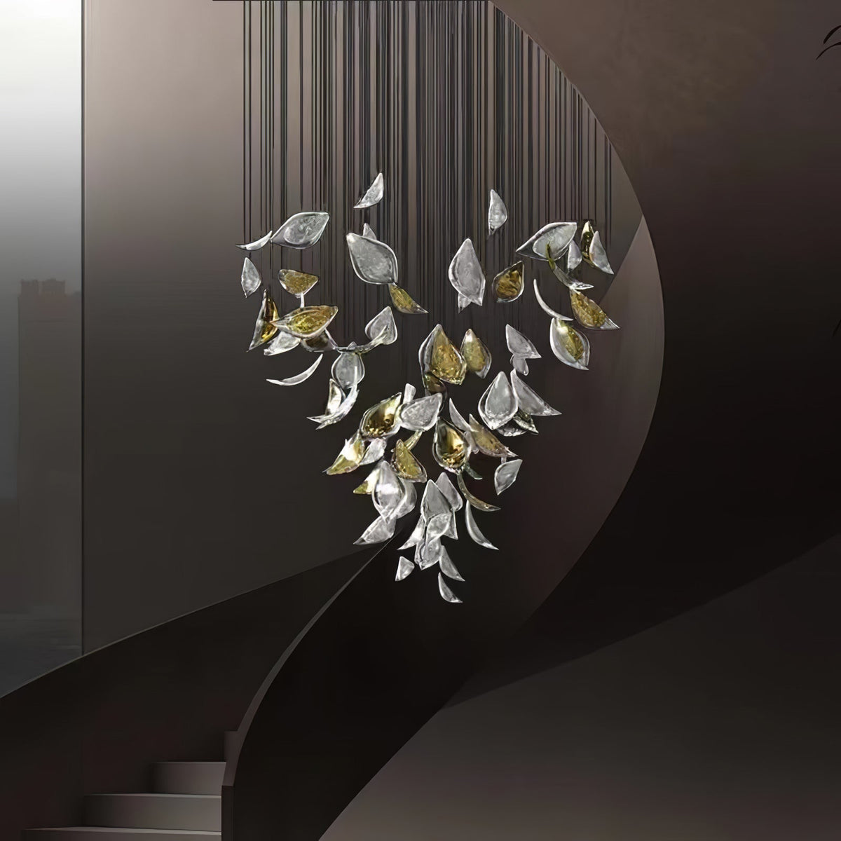 Floating Leaves Chandelier - Zelno Lighting