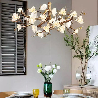 Flower Bloom Branch Brass Chandelier - Zelno