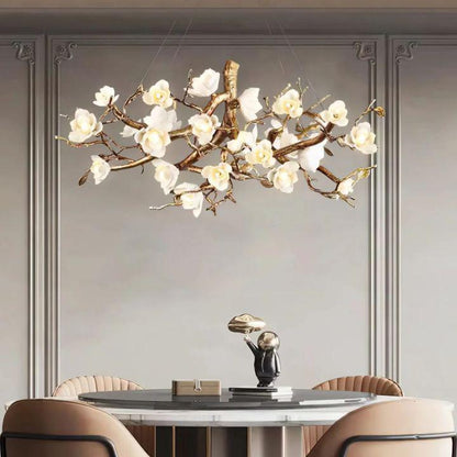 Flower Bloom Branch Brass Chandelier - Zelno