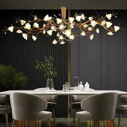Flower Bloom Branch Brass Chandelier - Zelno