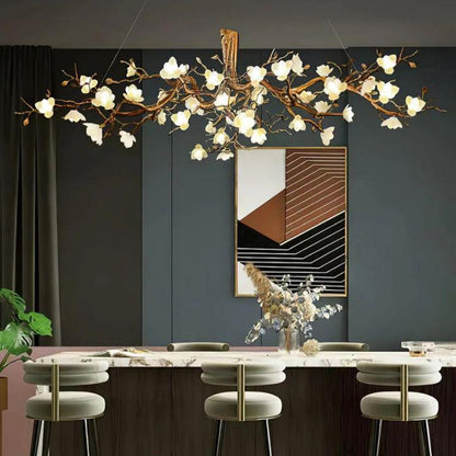 Flower Bloom Branch Brass Chandelier - Zelno