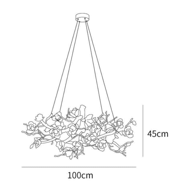 Flower Bloom Branch Brass Chandelier - Zelno