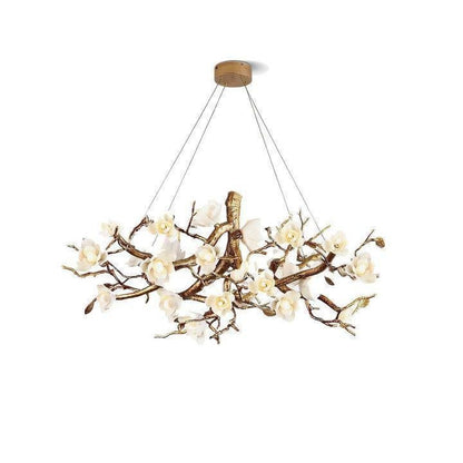 Flower Bloom Branch Brass Chandelier - Zelno
