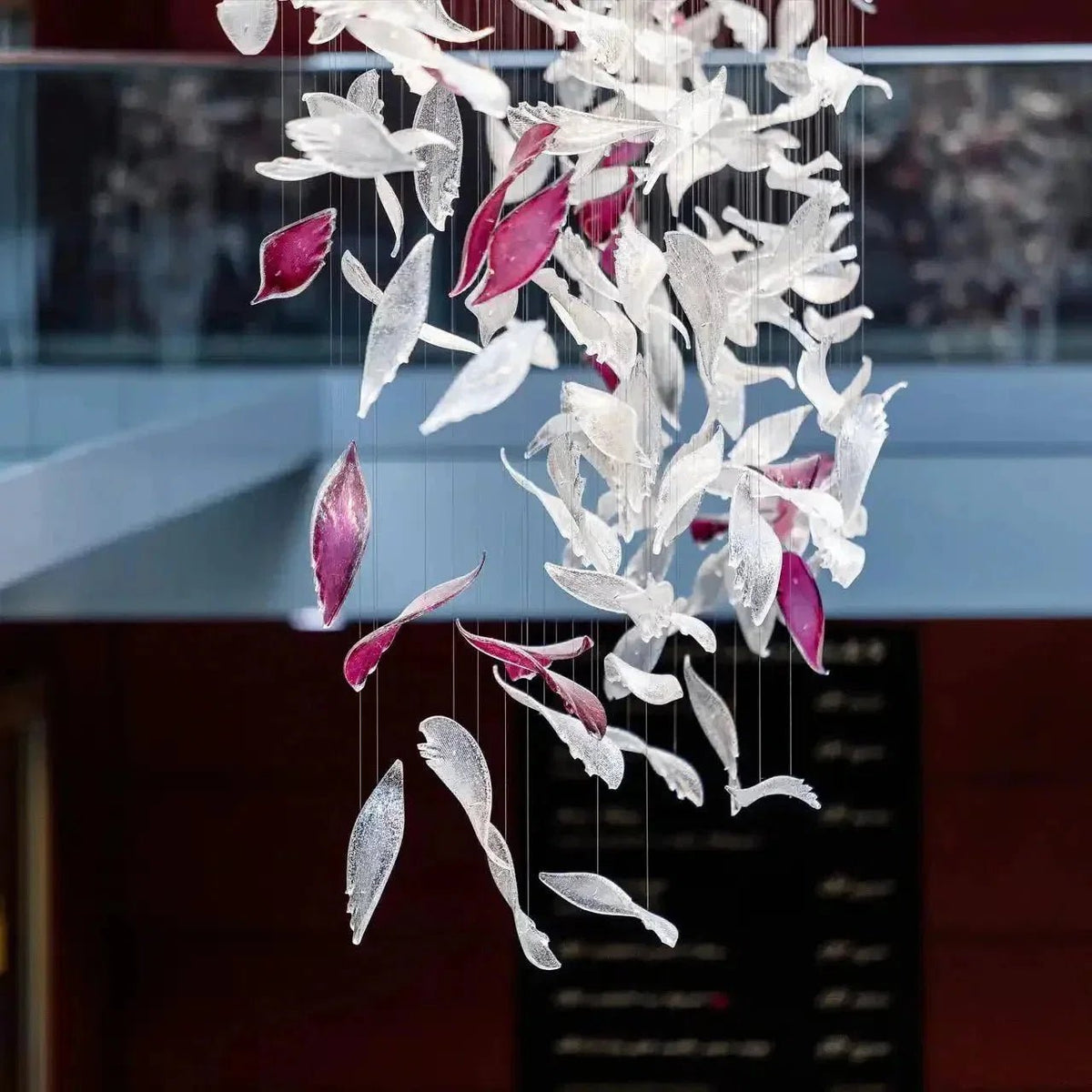 Flying Glass Feather Chandelier - Zelno Lighting