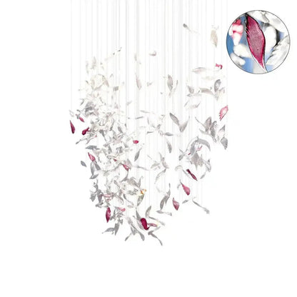 Flying Glass Feather Chandelier - Zelno Lighting