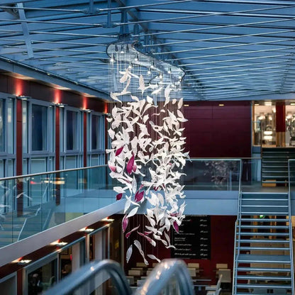Flying Glass Feather Chandelier - Zelno Lighting