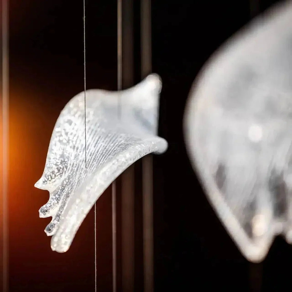 Flying Glass Feather Chandelier - Zelno Lighting