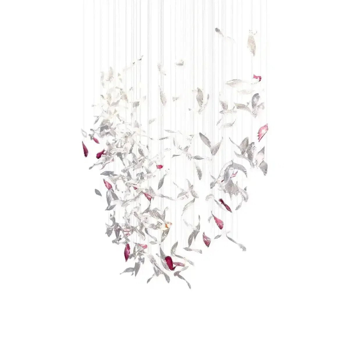Flying Glass Feather Chandelier - Zelno Lighting
