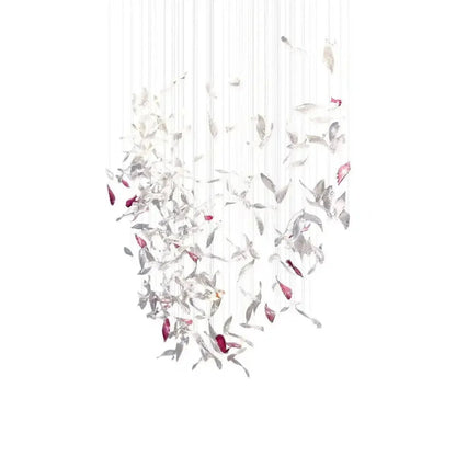 Flying Glass Feather Chandelier - Zelno Lighting