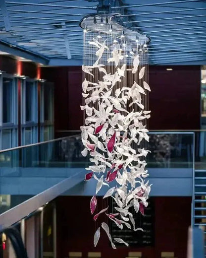 Flying Glass Feather Chandelier - Zelno Lighting