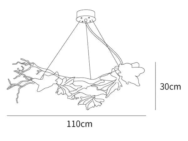 Folio Branch Brass Chandelier - Zelno Lighting