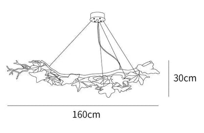 Folio Branch Brass Chandelier - Zelno Lighting