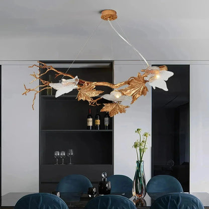 Folio Branch Brass Chandelier - Zelno Lighting