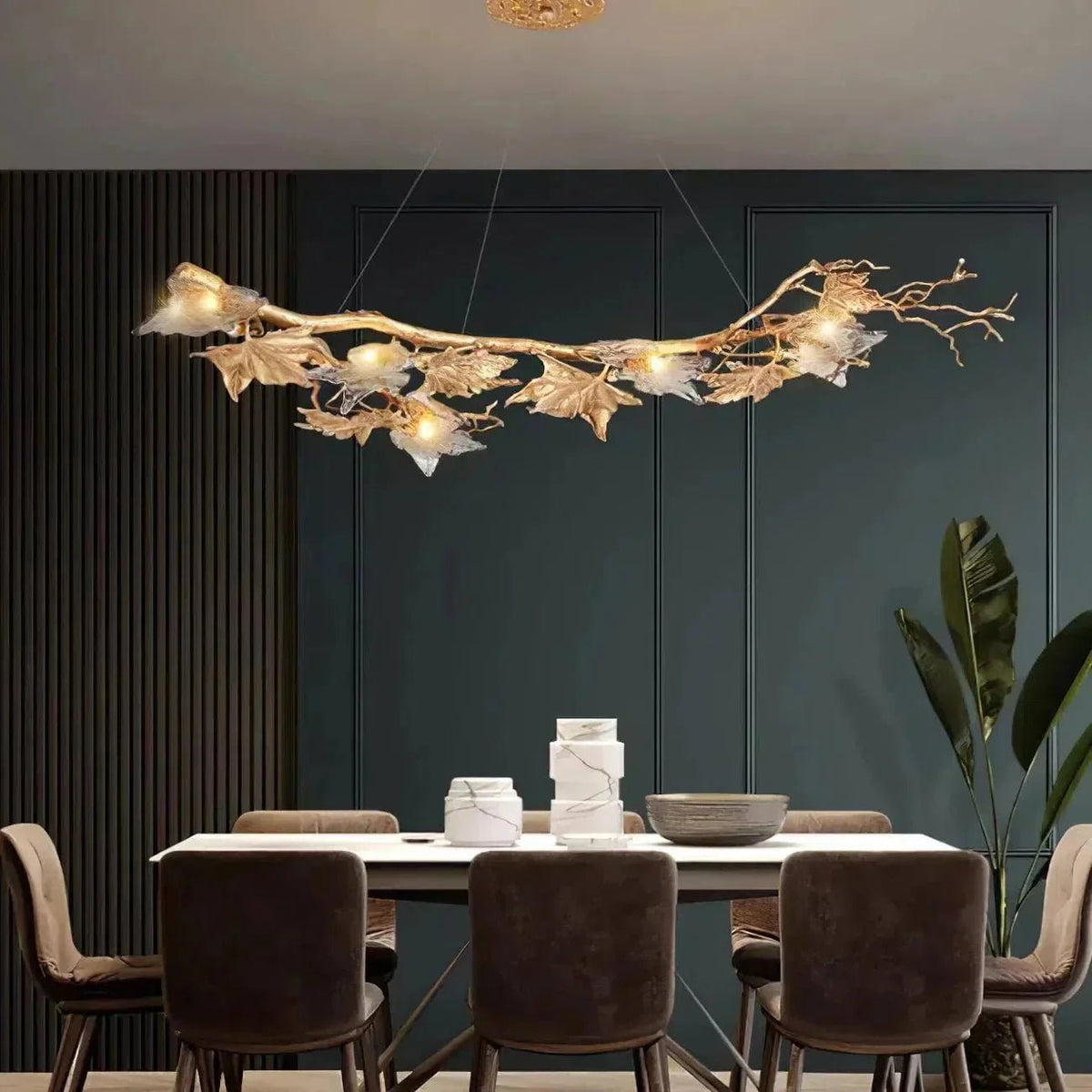 Folio Branch Brass Chandelier - Zelno Lighting
