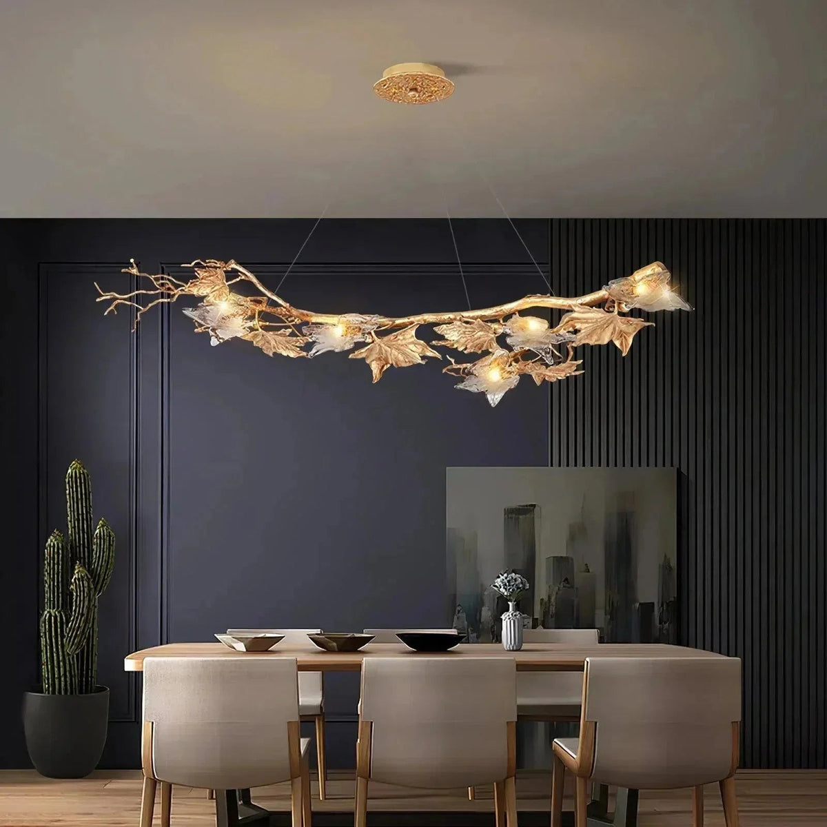 Folio Branch Brass Chandelier - Zelno Lighting