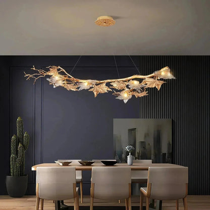 Folio Branch Brass Chandelier - Zelno Lighting