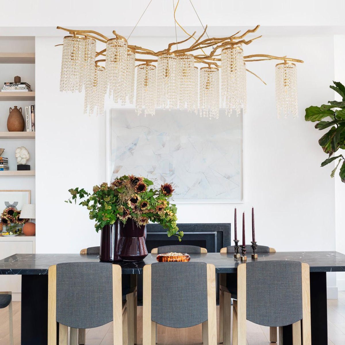 Forest Dawn Brass Branch Chandelier - Zelno Lighting