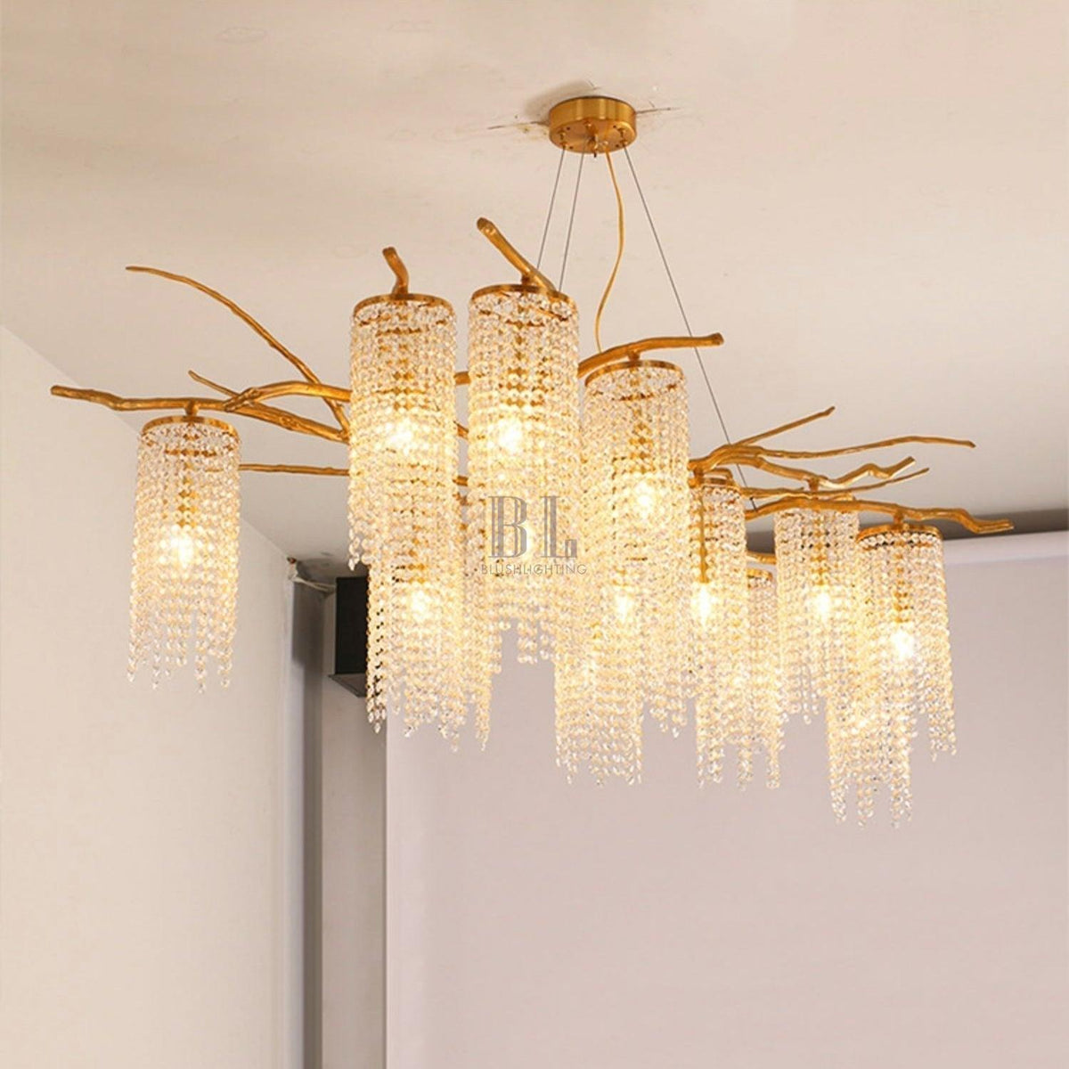 Forest Dawn Brass Branch Chandelier - Zelno Lighting