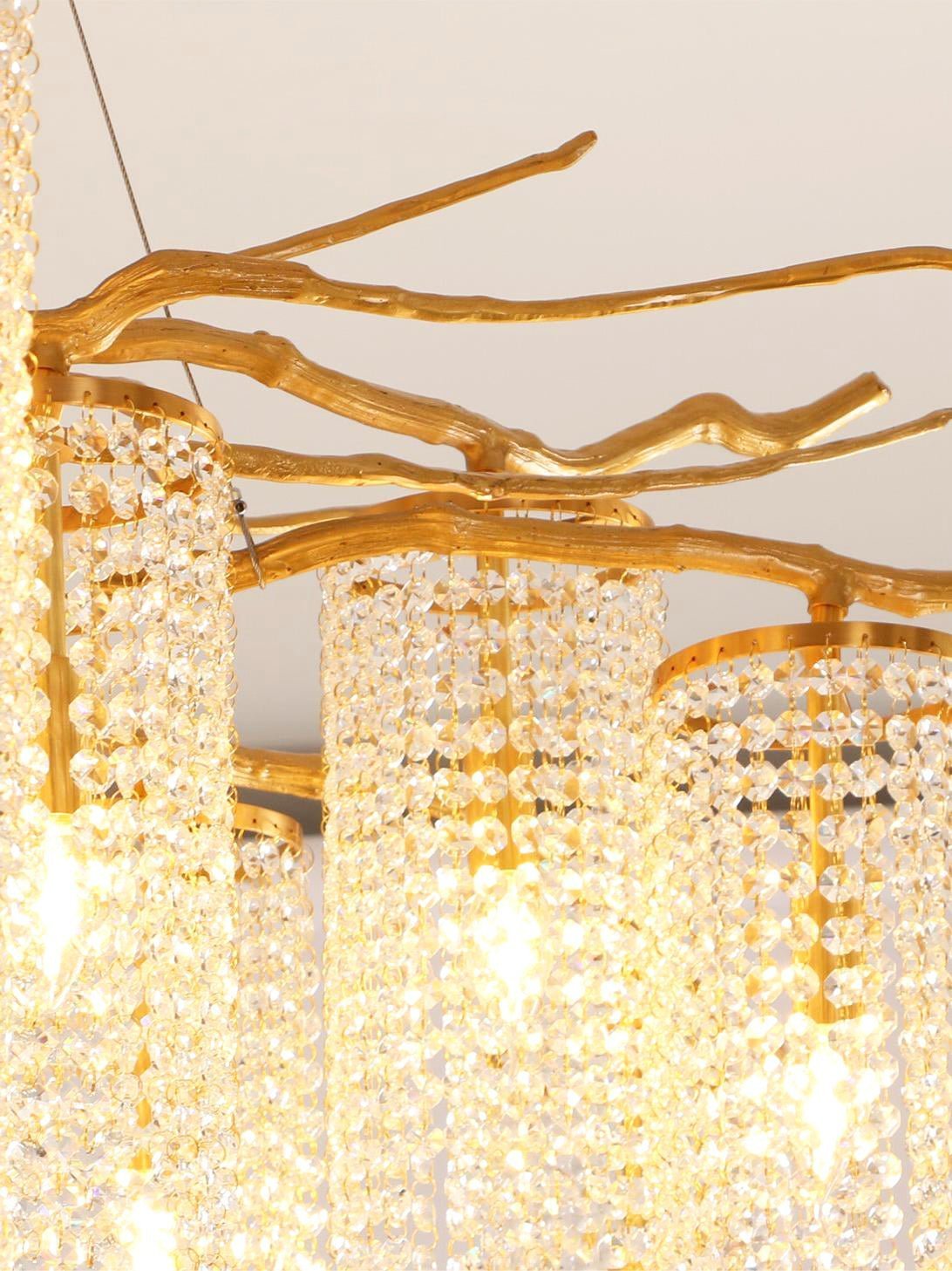 Forest Dawn Brass Branch Chandelier - Zelno Lighting