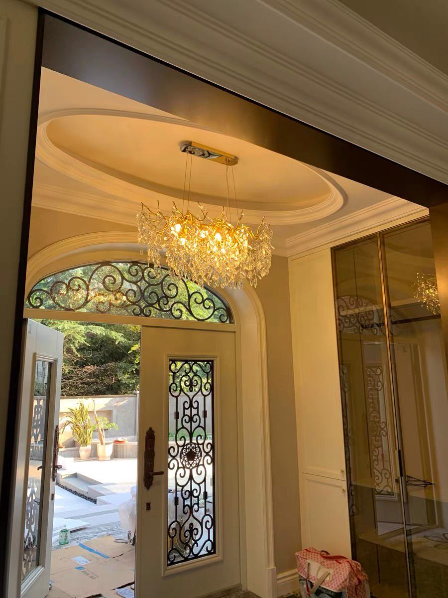 French Branch Crystal Chandelier with Elegant Crystal Leaves - Zelno Lighting