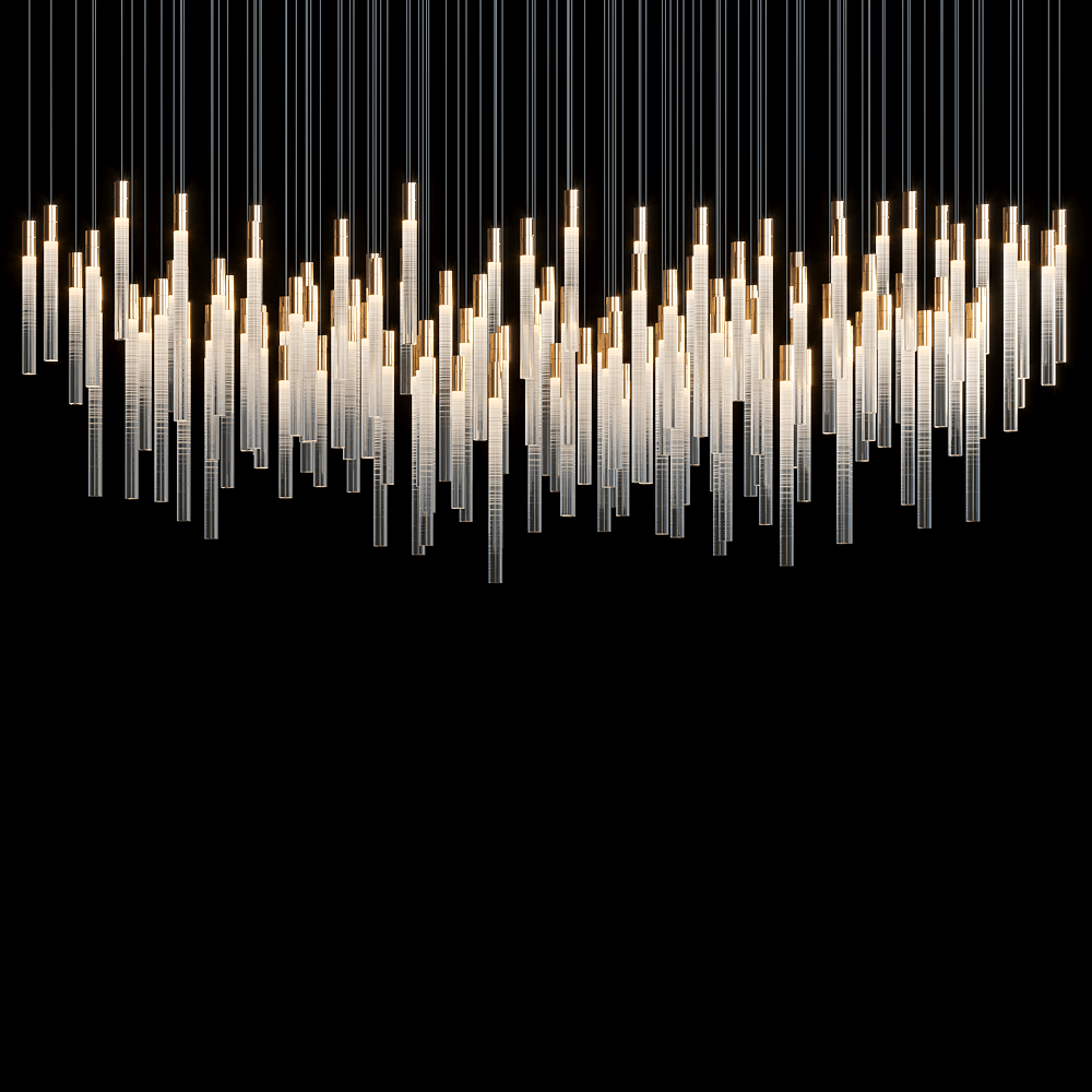 Frosted Tube Cluster Chandelier - Zelno Lighting
